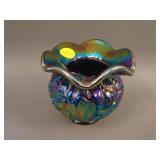 Signed Fenton Inverted Strawberry Ruffled Spittoon