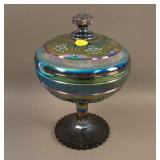 1981 I.G. Geometric Floral Lg. Stemmed Covered