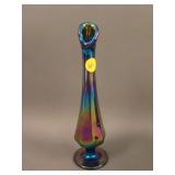9” Tall Newer Fenton Paneled Swung Bud Vase –
