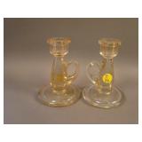 Pair 5” Tall Heisey or U.S. Glass Style Handled