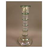 8 ¼” Tall Czech Bamboo Bud Vase w/ Green Trim – Lt