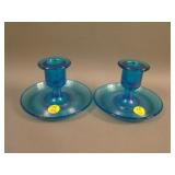 Pair 3 ¼” Tall Fenton # 315 Squatty Candlesticks –