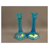 Pair 8 ½” Tall N’wood #658 Paneled Candlesticks –