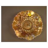 7” Dugan Fishscale and Beads low 8 Ruffled Bowl –