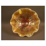 8 7/8” Dugan Dogwood Sprays domed 10 Ruffled Bowl