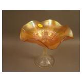 N Hearts and Flowers Stemmed 6 Ruffled Compote w/