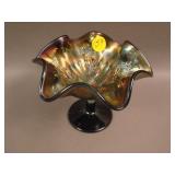 Fenton Holly Stemmed 6 Ruffled Compote – Blue