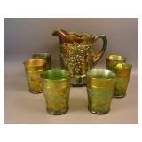 N G&C 7 pc. Water Set – Green (scarce set; tough t