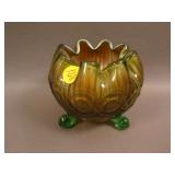 N Beaded Cable ftd. Ruffled Rose Bowl w/ Ribbed