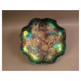 9” Fenton Chrysanthemum 8 Ruffled Bowl – Blue