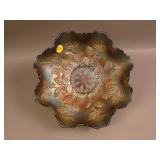 9” Fenton Holly 8 Ruffled Bowl – Blue