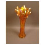 9 ¾” Tall Fenton Butterfly and Berry Swung Vase –