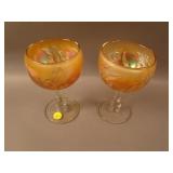 (2) Fenton Iris Goblet Shaped Compotes – Mari.