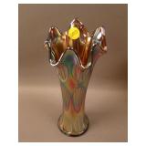 9 ½” Fenton Diamond and Rib Swung Vase – Amethyst