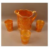 N G&C Pitcher and 3 Tumblers – Mari. (nice color)