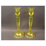 Pair 10 ½” Tall Fenton #349 Large Candlesticks –