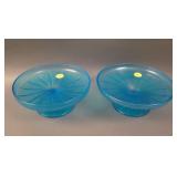 (2) Fenton #643 ftd. Salvers – Celeste Blue