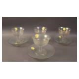 (4) Sets Diamond Smooth Stem Sherberts and