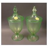 (2) Fenton #8 Small Covered Candy Jars –