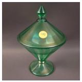 Fenton #735 Rib Optic Covered Candy Jar – odd