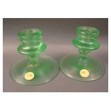 Pair 3 3/8” Tall Fenton #316 Short Candlesticks –