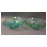 (2) 10” Diamond Large ftd. Console Bowls – (Ice)