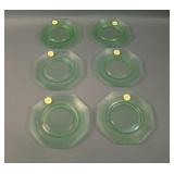 (6) 5 7/8” Fenton (#?) Octagonal Flat Plates –