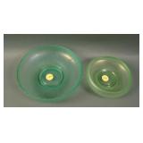 (1) 6 ¼” Diamond and (1) 4 ¾” Fenton Small Bowls –