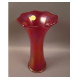 9 ½” Tall Imperial Interior Optic Swung Vase – Red
