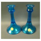 Pair 6 ½” Tall N’wood #719 Trumpet Candlesticks –