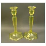 Pair 8 ¾” Tall Fenton #449 Florentine Candlesticks