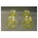 (4) Fenton #403 2 pc. Sherbert Sets w/ Plates –