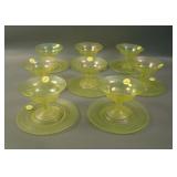 (8) Fenton 2 pc. Sherberts and Underplates – Topaz