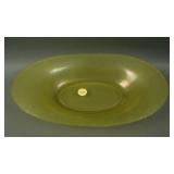 12” x 7” U.S. Glass Oval Bread Tray – Topaz (see