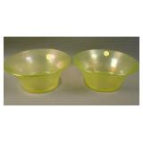 (2) 8” (Maker?) Flared Bowls – Topaz