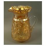 Fenton Butterfly and Fern Bulbous Water Pitcher –