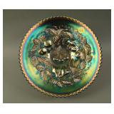 9 1/8” N Three Fruits Flared Plate w/ Basketweave