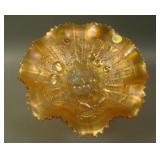 N Three Fruits Stippled 8 Ruffled Bowl w/ Ribbed