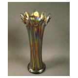 10” Tall N Thin Rib Standard Swung Vase – Amethyst
