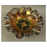 6 ¾” M’burg Grape Wreath 6 Ruffled Crimped Bowl –