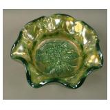 6 ½” Imperial Heavy Grape Ruffled Bowl – odd Green