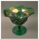 Imperial Hobstar Flower Stemmed 6 Ruffled Compote
