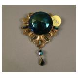 Faceted Dome Framed Brooch – Dark (neat item;