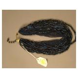 Multi-Strand Beaded Necklace – Dark
