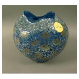 Dugan Venetian Line w/ Frit Tri-Cornered Rose Bowl