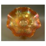 9” Dugan Vintage Grape domed 8 Ruffled Bowl –