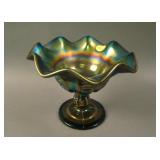 Dugan Thumbprint Stemmed 8 Ruffled Compote –