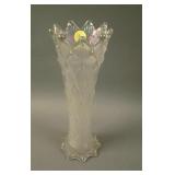 9 ¼” Tall Dugan Lined Lattice Swung Vase – White