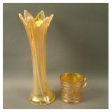 (1) 12” Dugan Wide Panels Swung Vase, and (1)