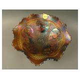 7 ½” Fenton Horsehead Medallion 8 Ruffled ftd.